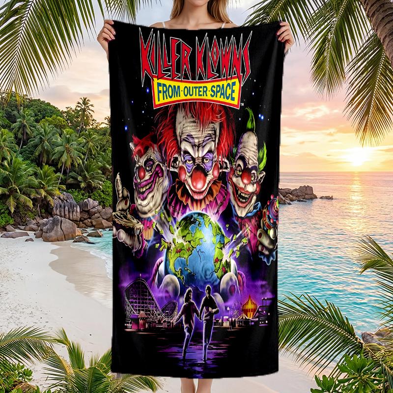 Horror Clown Circus Fashion Beach Towel: Ideal for Summer Adventures Soft, absorbent and quick drying suitable for swimming and bathing