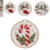 Christmas Embroidery Kit Featuring Unique Floral And Leaf Designs Perfect For Holiday Decor Projects