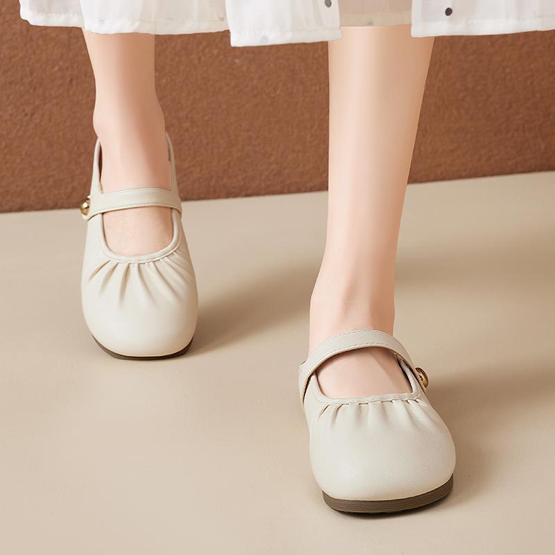 Augustine Bag Head Half Slippers Women's Outer Wear 2025 New Summer Fashion Skirt Flat Mary Jane Single Shoes