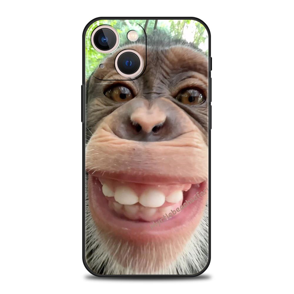 Phone Case For iPhone 17 16e 15 14 13 12 11 Pro Max SE 7 8 Plus Shell iPhone 16 Soft TPU Cover Cute Funny Monkey