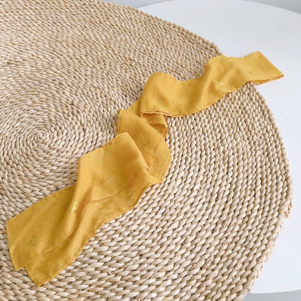 Retro Small Plaid Linen Square Scarf Literary And Versatile Women'S Summer Neck Protection Small Silk Scarf Scarf Accessories