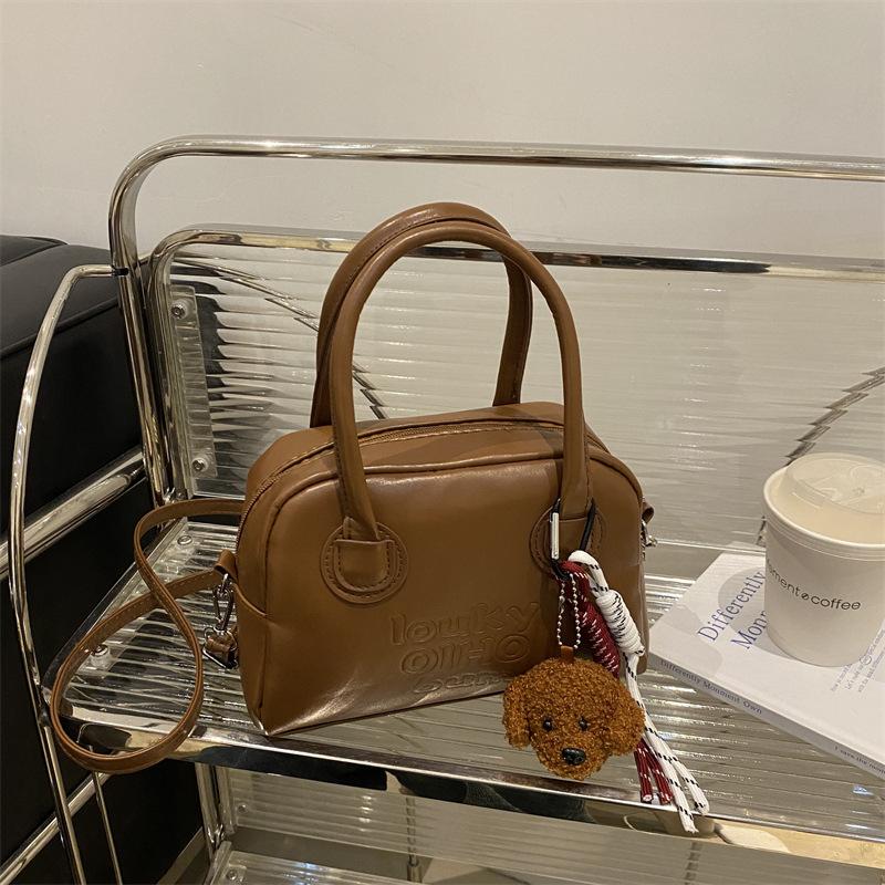 2025 Spring New Casual Bag High Value Texture Retro Large Capacity Women's Portable Boston Messenger Women's Bag
