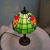 Green Bird Style Parrot Lamp Stained Glass Lamp 8 Inch Stained Glass Table Lamp for Home Office Decoration
