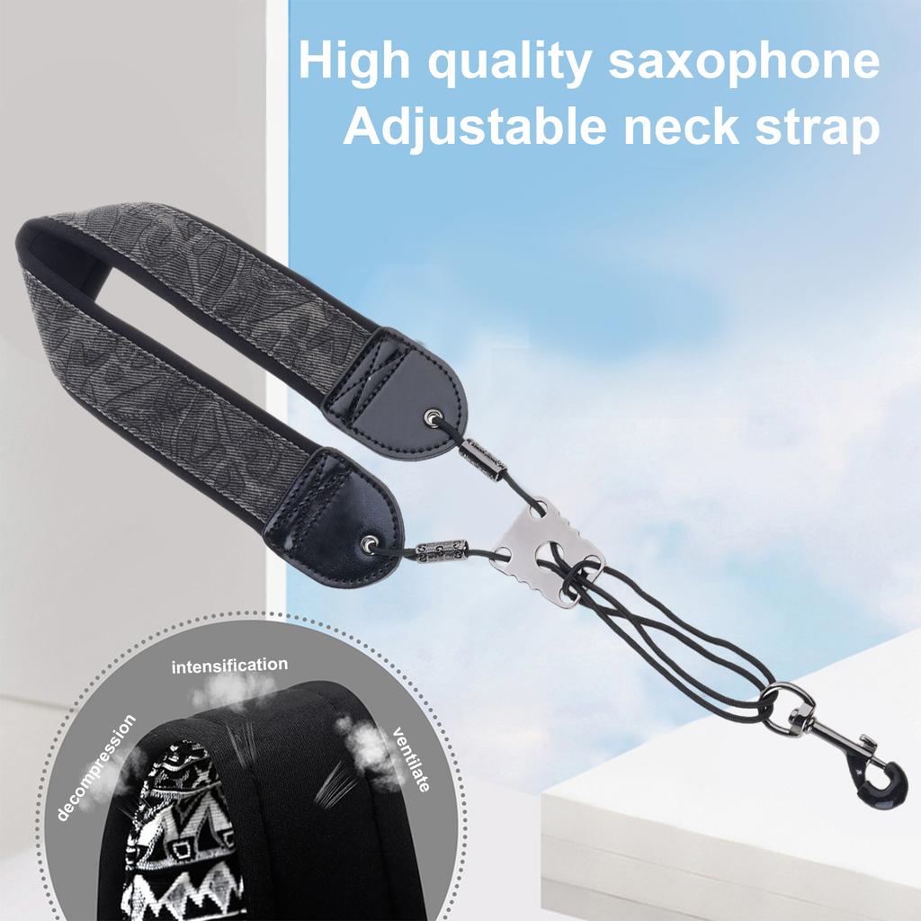 Sax Belt Saxophone Neck Strap, Sax Strap Padded for Alto Sax Tenors Clarinet Baritone Saxophone Horn Musical Instruments