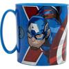 Mug enfant - Tataway - Marvel Avengers - Iron Man - Captain America - 350 ml - Plastique bleu