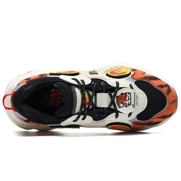 Fila Fusion Raccoon CNY Fabric Synthetic Leather Suede Tiger Year Limited Low-Top Dad Shoes Women Sneaker Black Orange T12W217316FBG