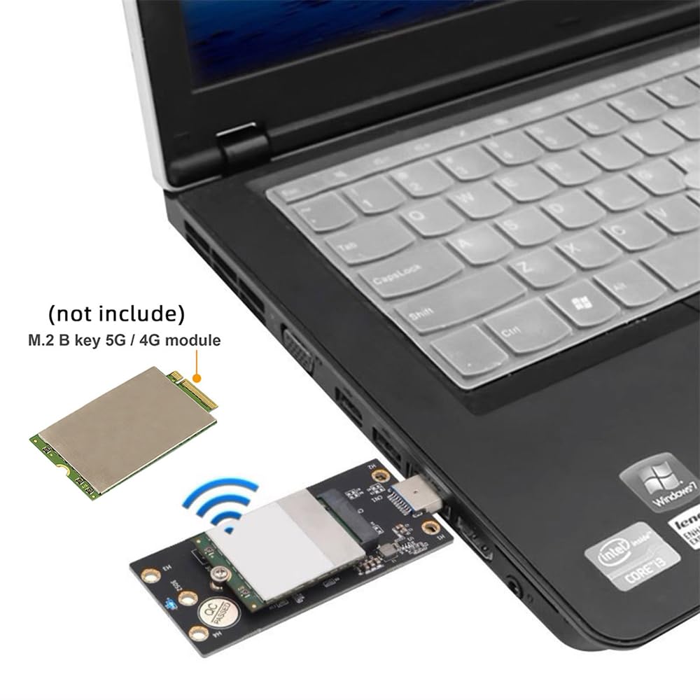 Cablecc Key-B M.2 NGFF WWAN to USB 3.0 Adapter Riser Card with SIM Slot for 3G4G5G LTE Wireless Module Modem Card