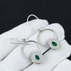 Natürliche grüne Onyx Edelstein Ohrringe, 925 Sterlingsilber Ohrringe, Handgefertigter Boho Silberschmuck Hängeohrringe, Jubiläumsgeschenke