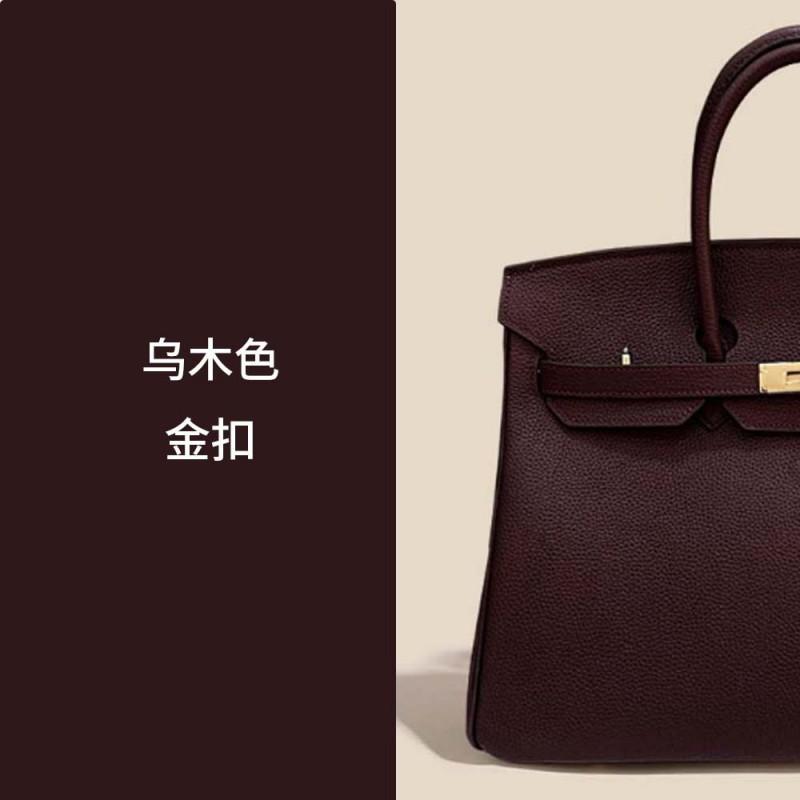 Genuine Leather Women s Bag Platinum Head Layer Togo Cowhide Large-capacity Fashionable Commuting Handbag Tote 35x18x25cm
