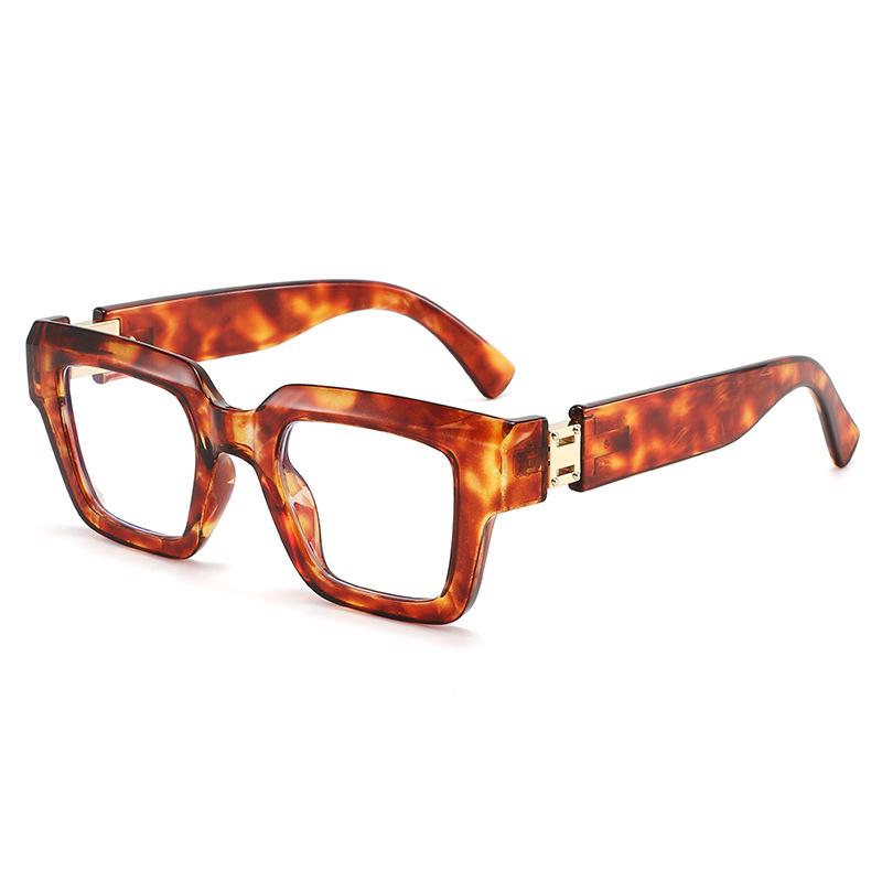 Stylish Anti-Blue Light Square Frame Reading Glasses - Color Block Trend, Versatile and Fashionable Design