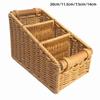 Multi-porpose Compartmentalized Storage Box Brown Plastic Sundries Organization Box Bevel Step Divided Grids Weaving Basket