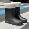 Fashion Women's Rain Boots Outdoor Wading Shoes Medium Tube Thickened Rain Shoes Non-slip Soles Women's Water Shoes Rubber Shoes Kitchen Water Boots