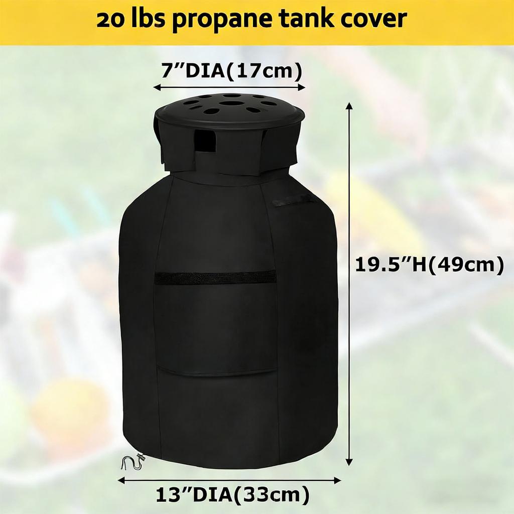 Customizable Dark Dust Proof Gas Storage Enclosure With Bottom Tie Cord And Control Access Outdoor Gas Tank Cover