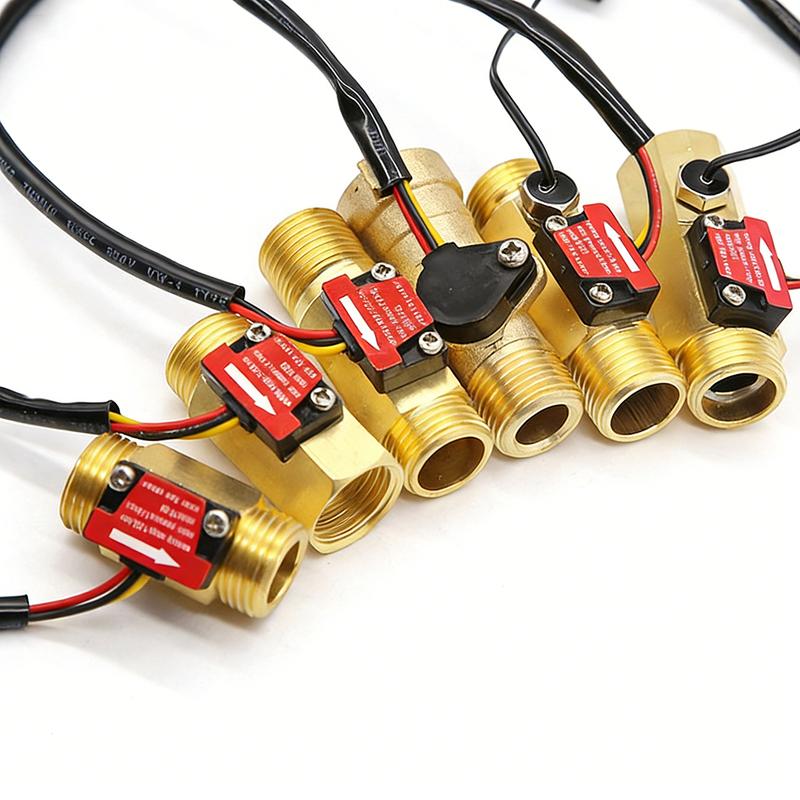 Hall Water Flow Sensor G1/2 G3/4 G1 Brass Flow Meter Electromagnetic Pulse Signal Output Liquid Flow Rate Sensor Indicator
