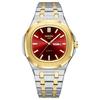 Waterproof Mens Square Quartz Watch Luminous Day Date Display Steel Strap Classic Casual Daily Wristwatch