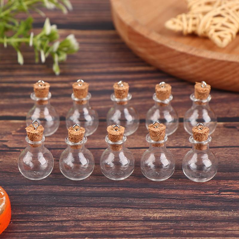 Lot de 10 Petites Bouteilles en Verre Bouteilles Transparentes Mini Bouteilles à Souhaits Avec Bouchons en Liège Mariage Noël Anniversaire Fête Bricolage Artisanat