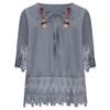 Sommerbluse Damen V-Ausschnitt Spitze Hemd Bluse Elegante Damenmode Lässig Dame Locker Leinenhemden