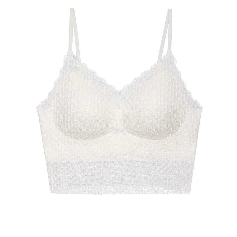 Podzimní a zimní krajka s tenkými špagetovými ramínky bez ocelových kroužků