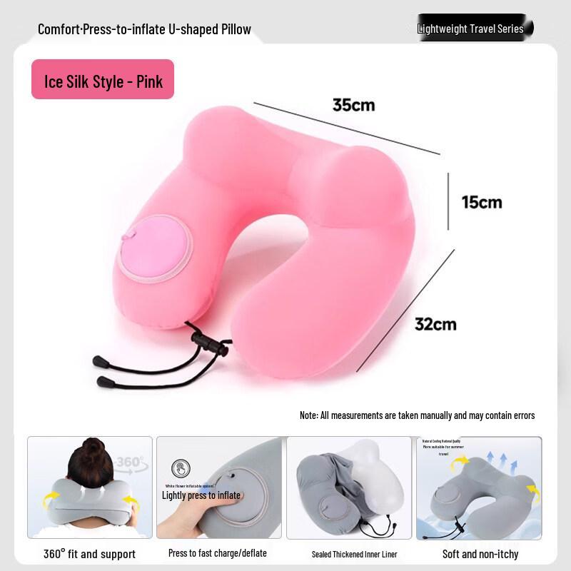 Kasisc Inflatable Double Hump U-shaped Neck Pillow