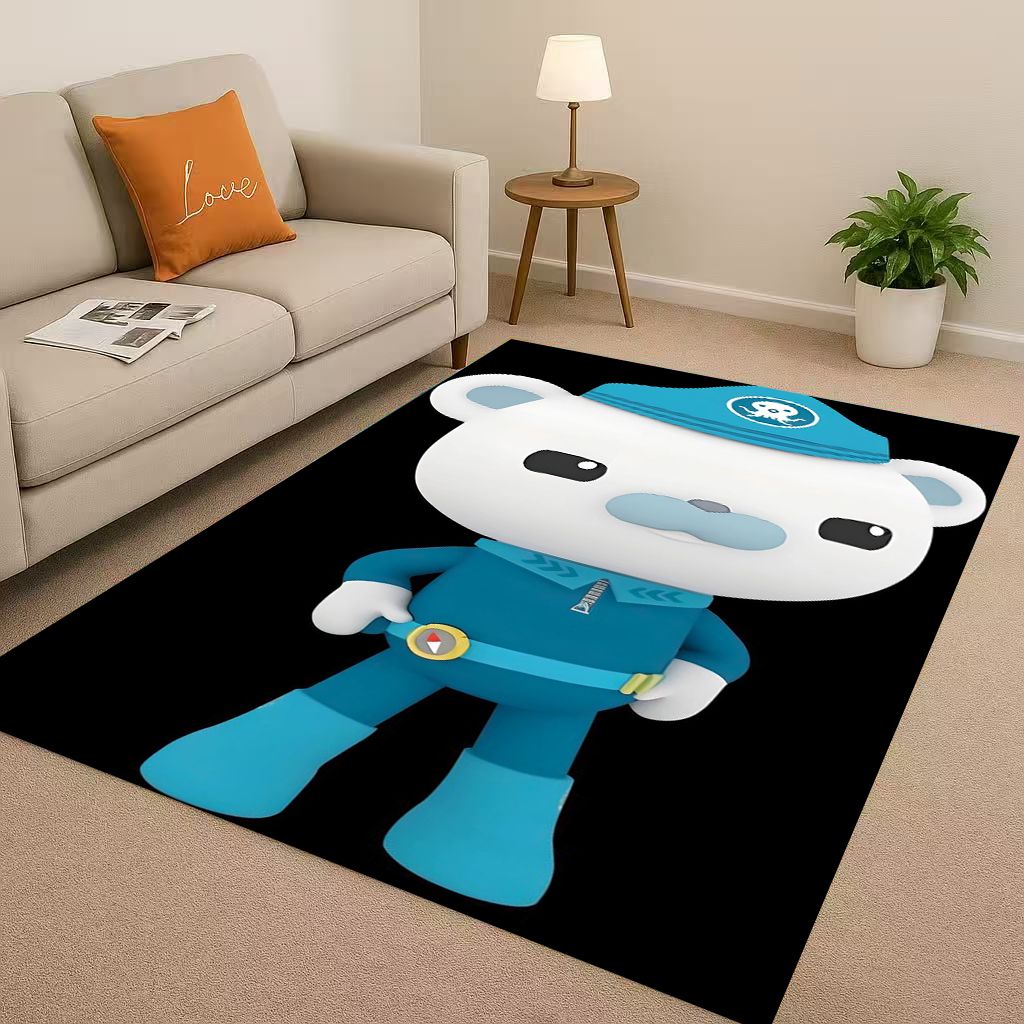 Cute Octonauts Barnacles Cartoon Living Room Non-Slip Area Rug Carpet for Bedroom Playroom Sofa,Easy Clean Home Decor Doormat