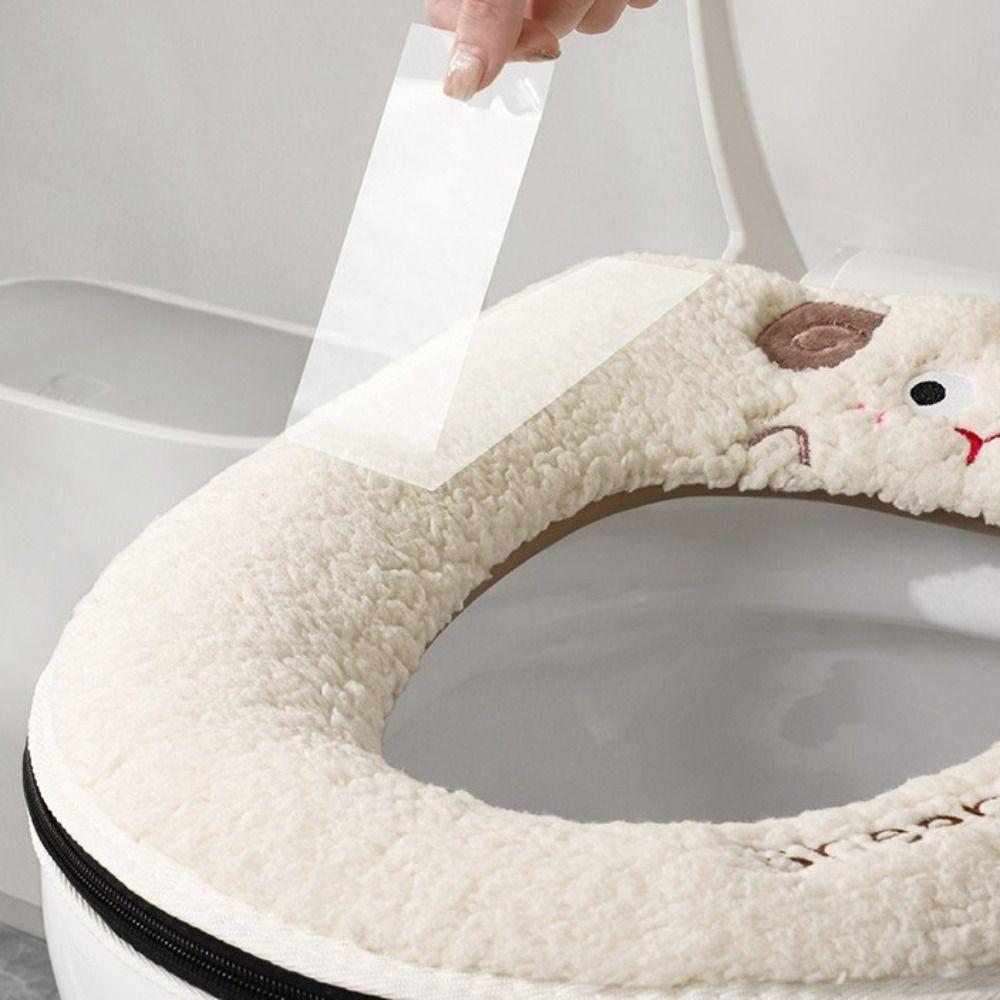 Warm Velvet Toilet Seat Thickened Toilet Seat Cushion Comfortable Toilet Seat Cover Winter
