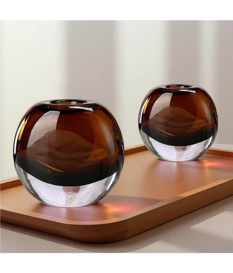 Glass Vase Vintage High-End Feel Model Home Hydroponic Flower Arrangement Living Room Craft Ornament