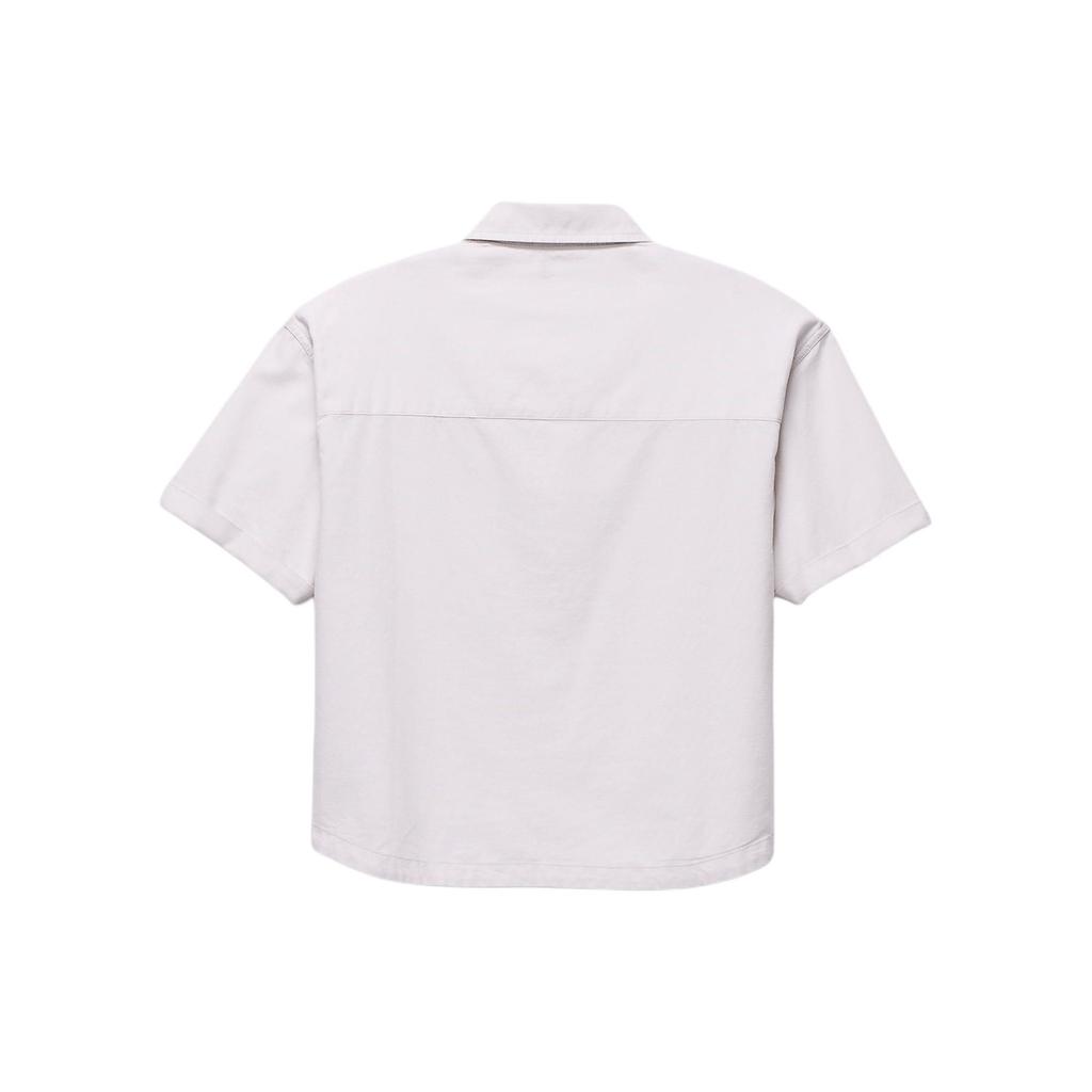 Vans Mcmillan Square Neck Single-Breasted Fitted Short Sleeve Shirt Women Tops Oatmeal VN000F742N1