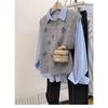 Vintage Embroidered Floral Crew Neck Sleeveless Knit Vest For Women