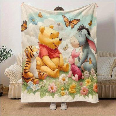 1pc,Winnie the Pooh and Friends Throw Blanket, Soft Blankets for Couch, Sofa, Bedroom, Living Room, Travel , Office Nap Gift Idea