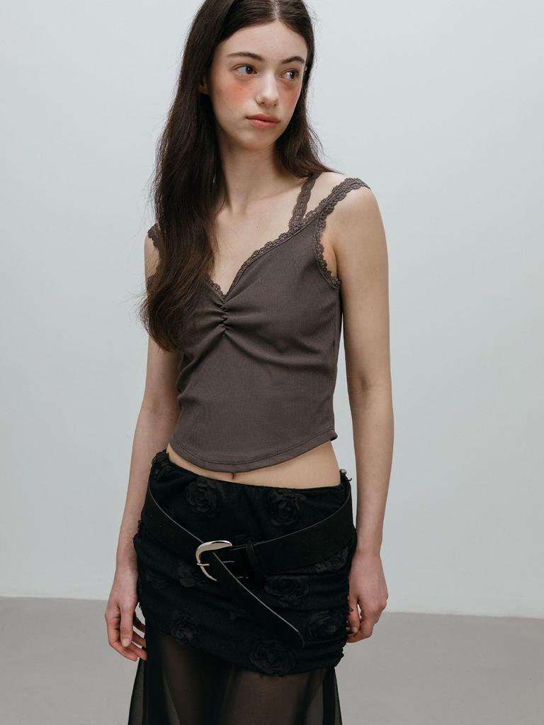 MOIFAIRE Layered See-Through Skirt / Black