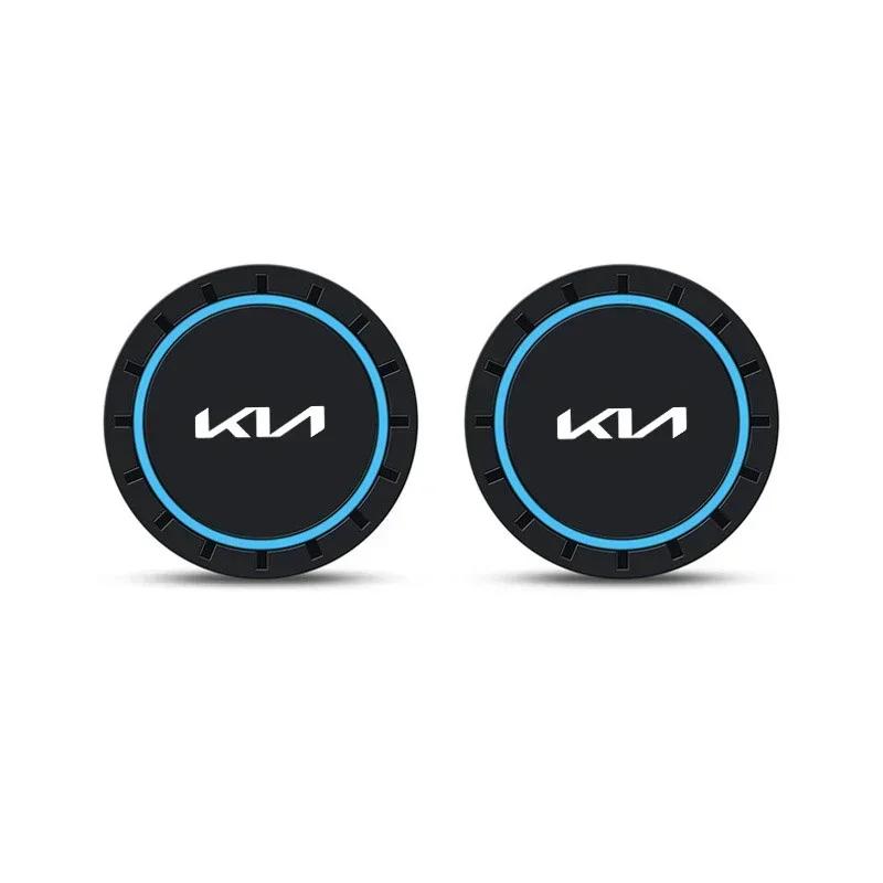 2 Stück Auto-Becherhalter Rutschfeste Silikonmatte Wasserbecher Anti-Rutsch-Pad für KIA Rio Soul Seltos Forte K5 K3 Niro Sorento Stinger Sportage