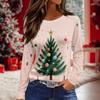 Women's Daily Casual Long-sleeved Printed O-neck Top