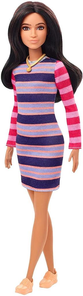 Barbie Fashionista Striped Dress Storage 3 and GYB02 [Dress-up Doll] [Includes Case] [Ages Up]
