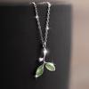 Ladies' Leaf Necklace, Simple and Tender Bud Leaf Design, Sweater Chain and Bone Chain Dual-use, Gift for Couples and Girlfriends