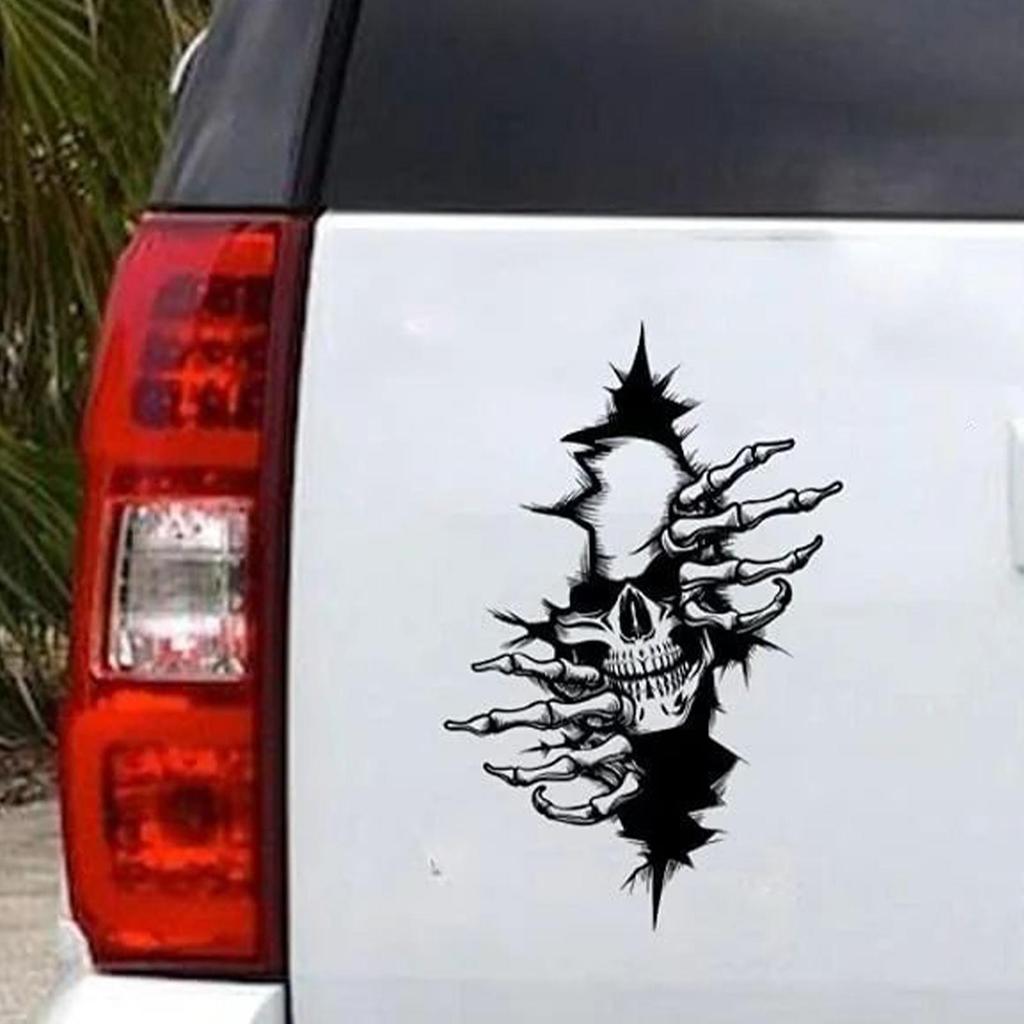 Skull Car Sticker Halloween Scary Decals Decoration SUV Decals For Car Truck SUV Motorcycle Vehicles Window Exterior Hood Body