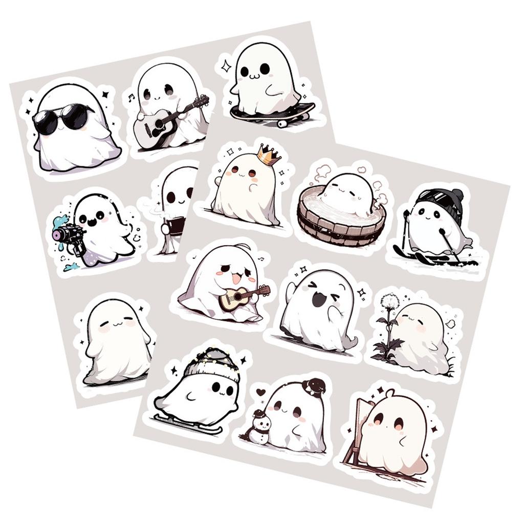 54 Pcs Cartoon   Stickers, Halloween Cartoon Stickers, Decorative Small Patterns, Hand Account Stationery Box Stickers