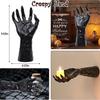 Halloween Decorations Indoor Gothic Decor Pack Of 3 Wall Mounted Hands Creepy Reaching Hands With Lighted Candles For Gothic Wall Decorations