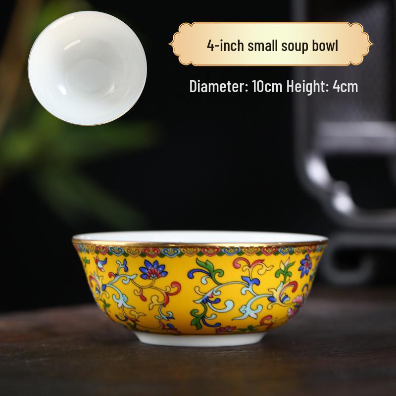 Ceramic Chinese Style Rice and Noodle Bowl Set with Enamel Color