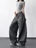 2026 Spring Women's Wide-Leg Gray Suit Pants: Popular Loose Western-Style Casual Trousers