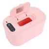 Baby Wet Wipes Warmer Dispenser Top Heating Wipe Warmer Holder Holds 80 Wipes with 3 Indicator Lights Pink