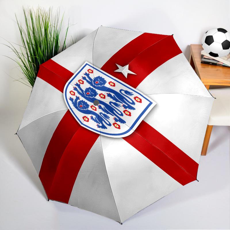 EnglFootball Crest Automatic Folding Umbrella - 8-Rib Travel Umbrella with Auto Open/Close & Portable, Gift for Christmas, Birthdays