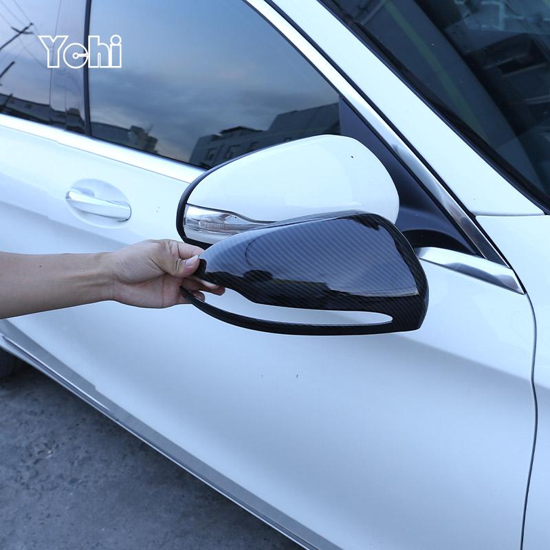 RHD LHD ABS Black For Mercedes Benz C W205 E W213 GLC-Class X253 S Class W222 Car Rearview Mirror Cap Cover Trim Car Accessories