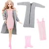 Bară Haine Păpușă 11.5'' Păpușă bie 3 Buc/Set Modă Palton de Iarnă Rochie Cămașă Pantaloni Pantofi Cizme Accesorii Păpușă 11.8 Inch Jucărie Copii