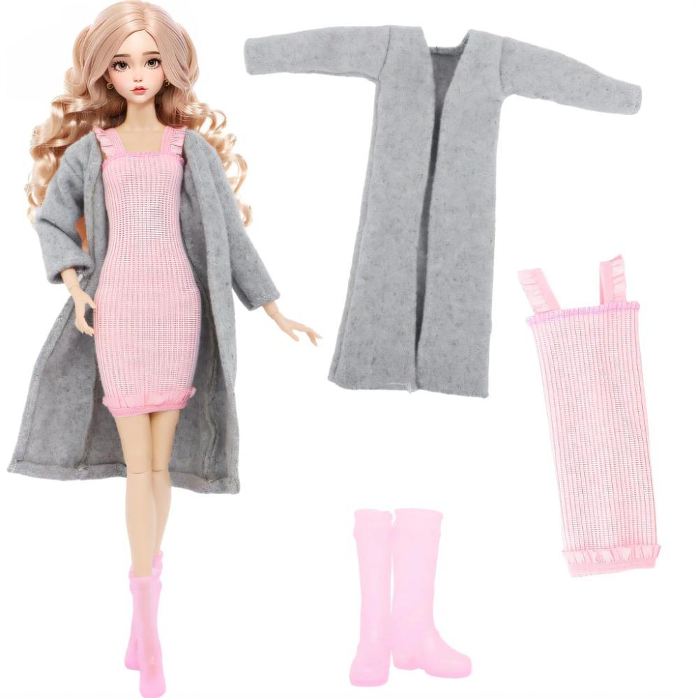 Bară Haine Păpușă 11.5'' Păpușă bie 3 Buc/Set Modă Palton de Iarnă Rochie Cămașă Pantaloni Pantofi Cizme Accesorii Păpușă 11.8 Inch Jucărie Copii