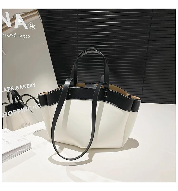 

Fashion Solid Color PU Zipper Sweet Shoulder Bags 2026 High Quality Sewing Thread Tote Bags Hot Sale Large Capacity Women s Bags чёрный