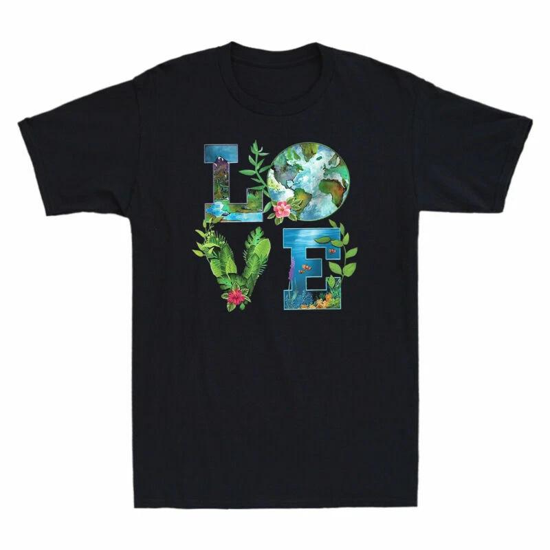 Love World Earth Day Planet Anniversary Earth Day Everyday Vintage Men s T-Shirt XL