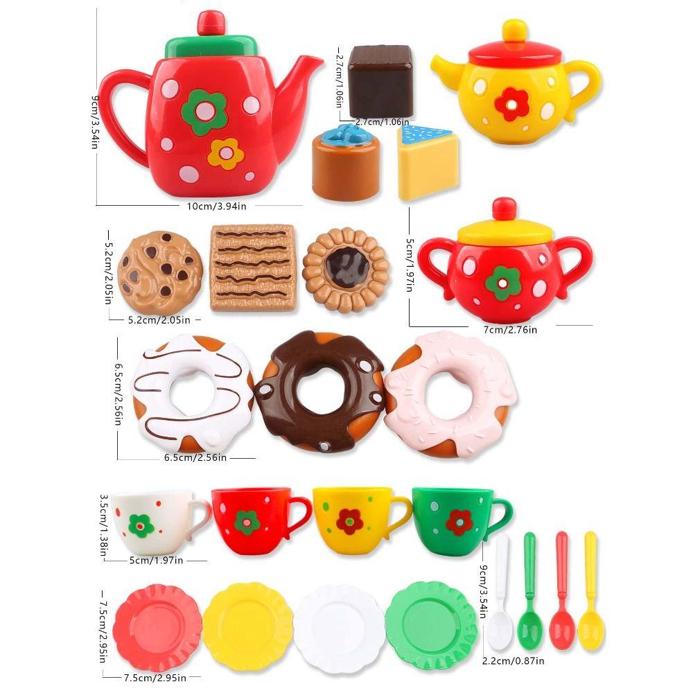 Simulation Food Afternoon Tea Set Kettle Cookies Tea Set for Girls New Year Gifts