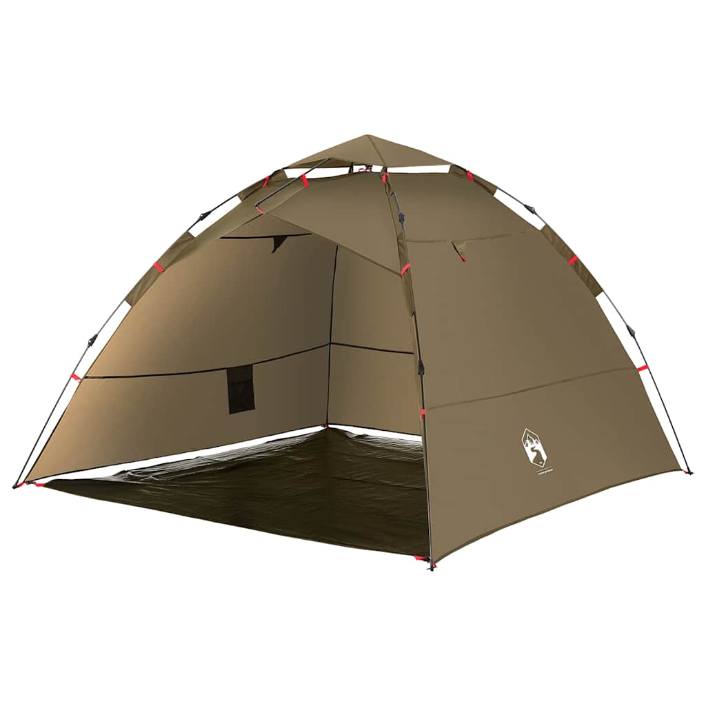 Vidaxl Fishing Tent, 4-Person, Olive, Quick-Pitch