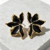 Vintage Black Series Stud Earrings 925 Silver Needle Minimalist High-End Personality Accessories for Women
