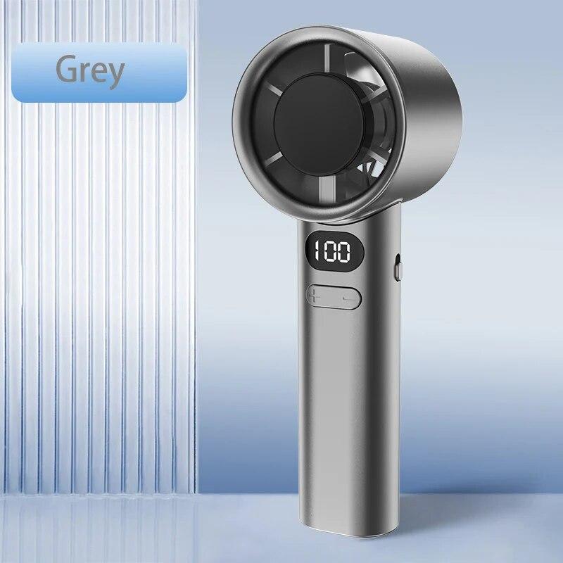 

Портативный ручной вентилятор, 120 скоростей ветра, мини-ручной безлопастной вентилятор, персональные высокоскоростные вентиляторы с зарядкой от USB, электрический вентилятор для ресниц серый